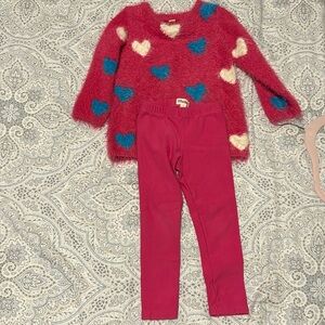 Hatley toddler girls pink heart sweater set